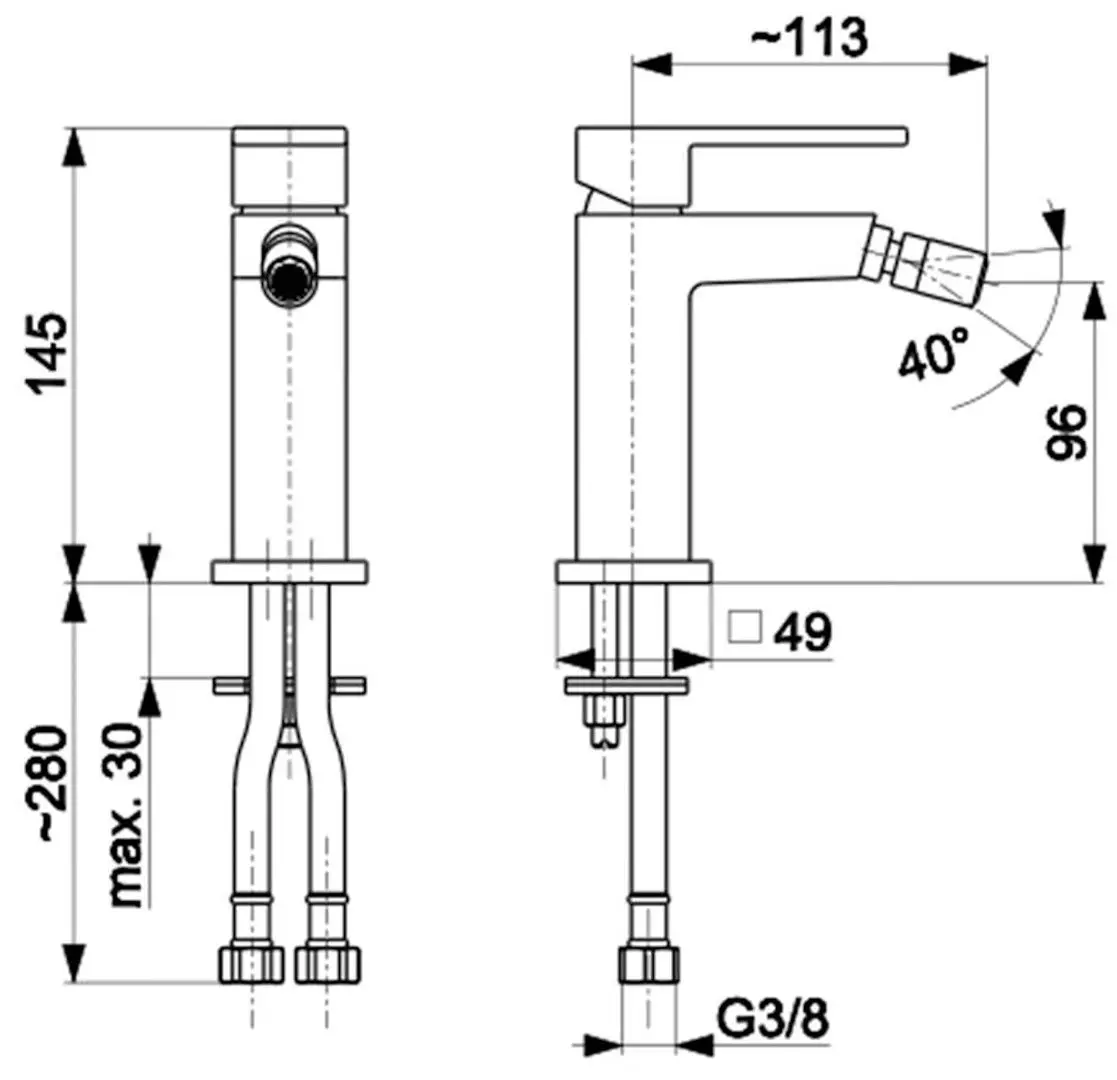 Baterie pentru bideu KFA Armatura Logon 5137-015-00 (Chrome)