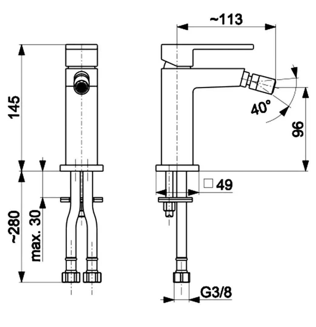 Смеситель для биде KFA Armatura Logon 5137-015-81 (Black)