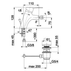 Смеситель для биде KFA Armatura Topaz 4017-015-00 (Chrome) Thumb