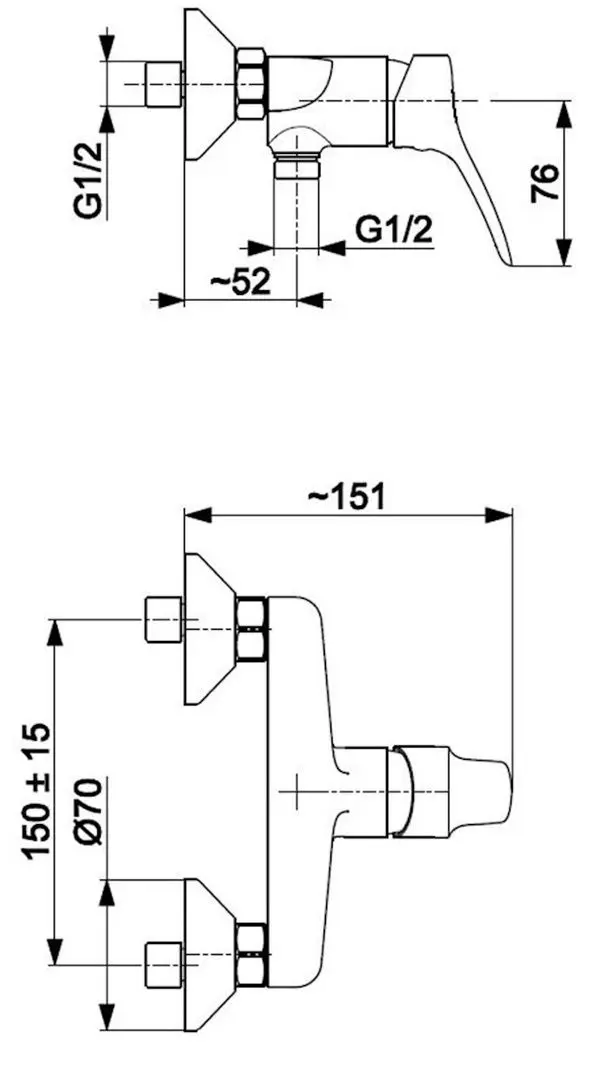 Baterie pentru dus KFA Armatura Morris 5246-010-00 (Chrome)