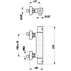 Baterie pentru dus KFA Armatura Moza 5736-010-00 (Chrome) Thumb