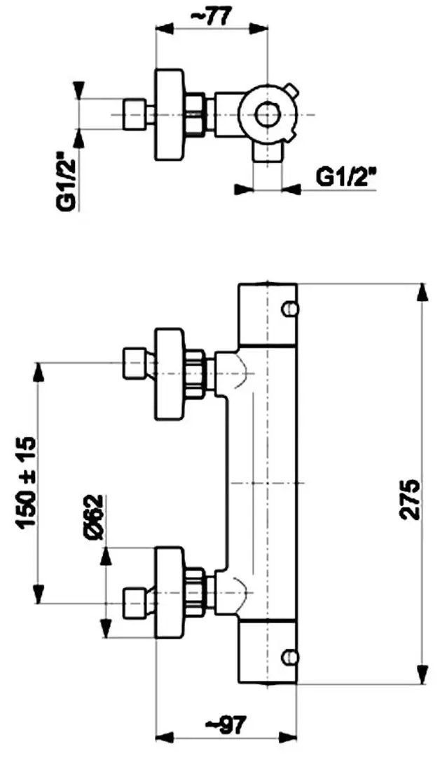 Baterie pentru dus KFA Armatura Moza 5736-010-00 (Chrome) - 3