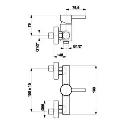 Baterie pentru dus KFA Armatura Neda 5826-010-00 (Chrome) Thumb