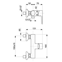 Baterie pentru dus KFA Armatura Neon 5226-013-00 (Chrome) Thumb