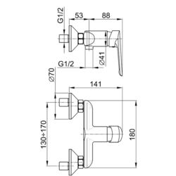 Baterie pentru dus KFA Armatura Tanzanit 5026-010-00 (Chrome) Thumb