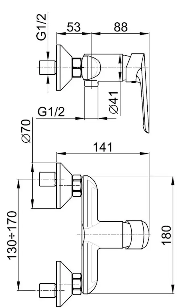 Baterie pentru dus KFA Armatura Tanzanit 5026-010-00 (Chrome)