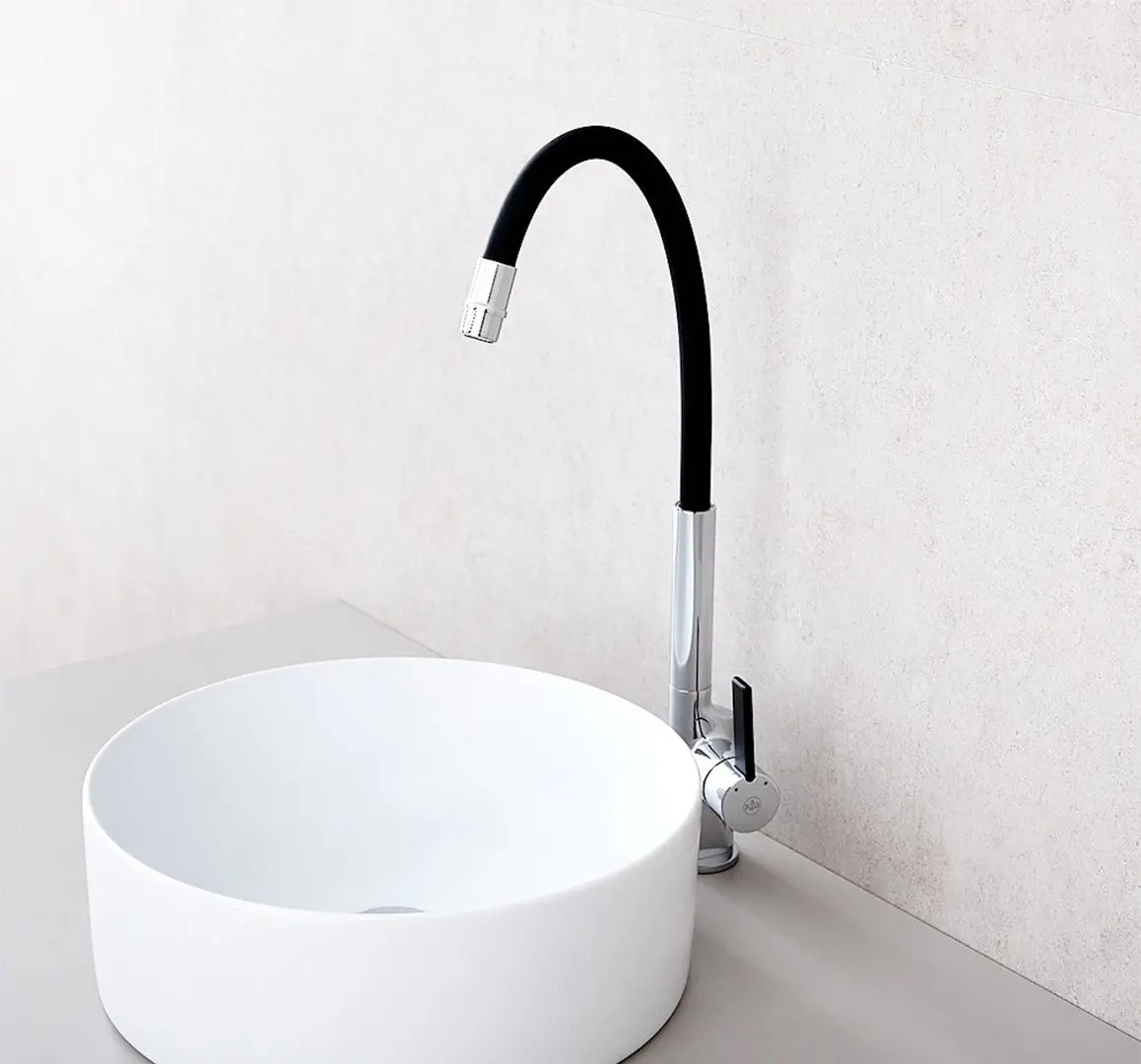 Baterie pentru chiuveta KFA Armatura Calix 6543-915-00 (Black/Chrome)