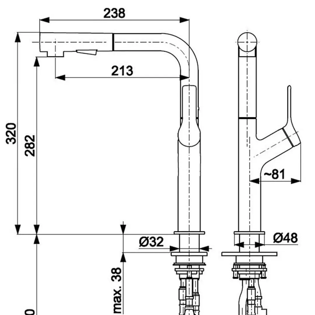 Baterie pentru chiuveta KFA Armatura Duero Design 6623-220-22 (Inox)