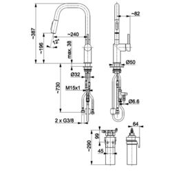 Baterie pentru chiuveta KFA Armatura Duero Pure Style 6623-313-22 (Inox) Thumb