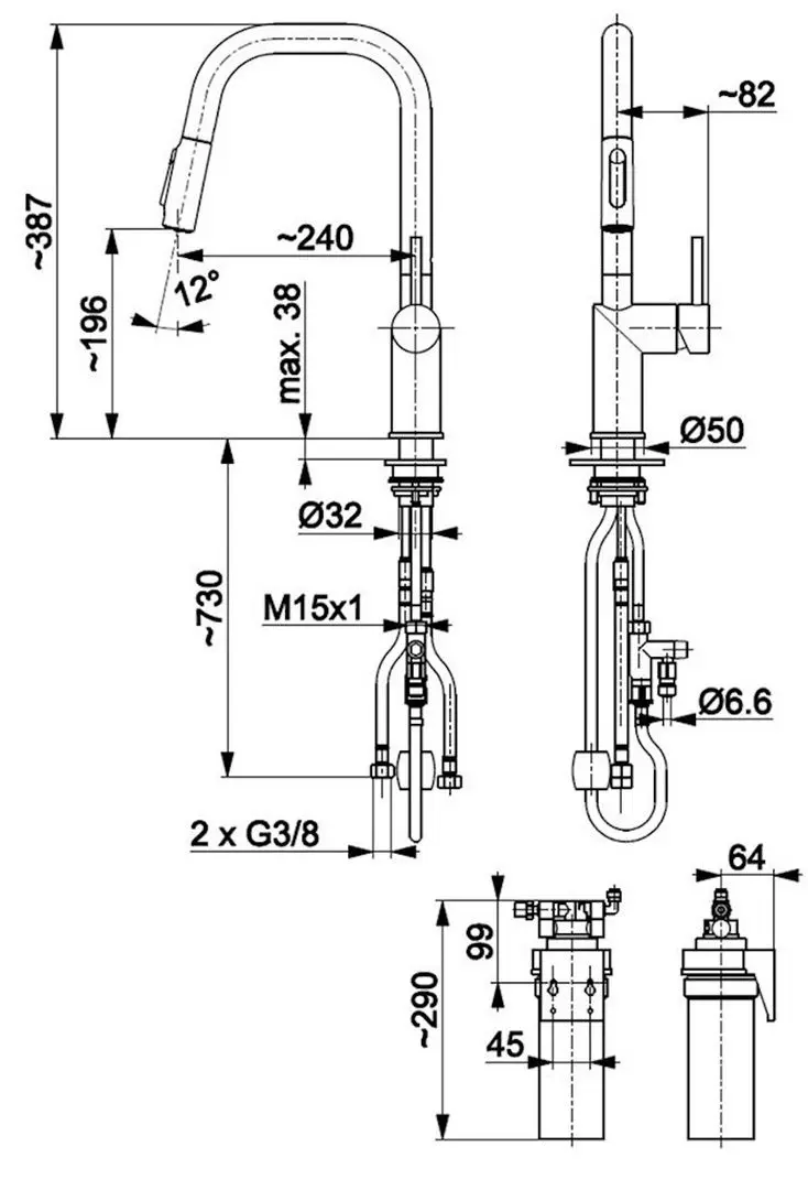 Baterie pentru chiuveta KFA Armatura Duero Pure Style 6623-313-31 (Gold)