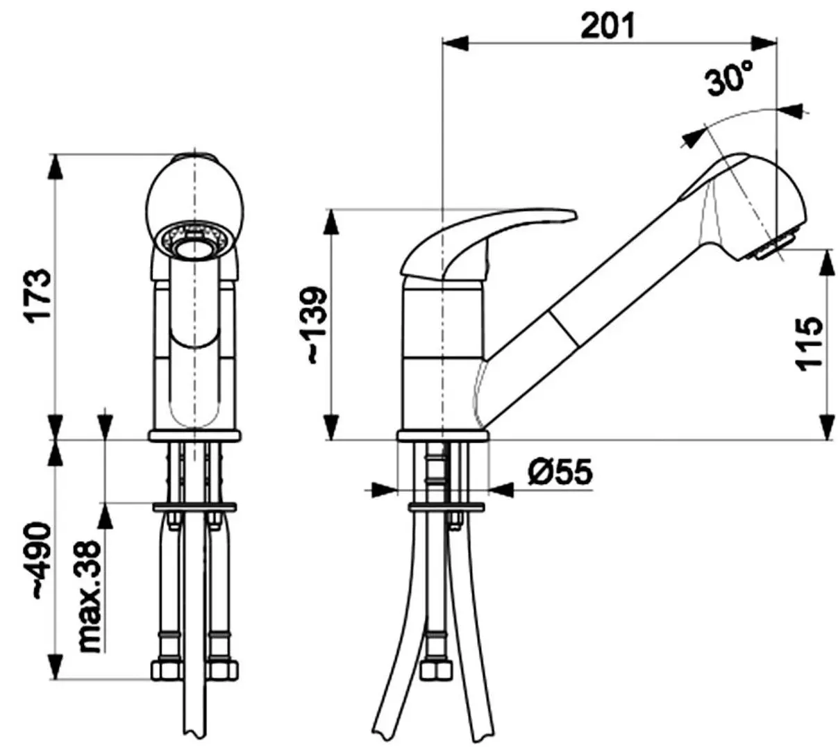 Baterie pentru chiuveta KFA Armatura Indira 6613-110-00 (Chrome)