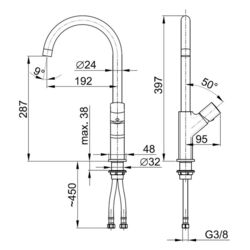 Baterie pentru chiuveta KFA Armatura Morganit 4923-915-00 (Chrome) Thumb