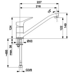 Baterie pentru chiuveta KFA Armatura Morris 5243-915-00 (Chrome) Thumb