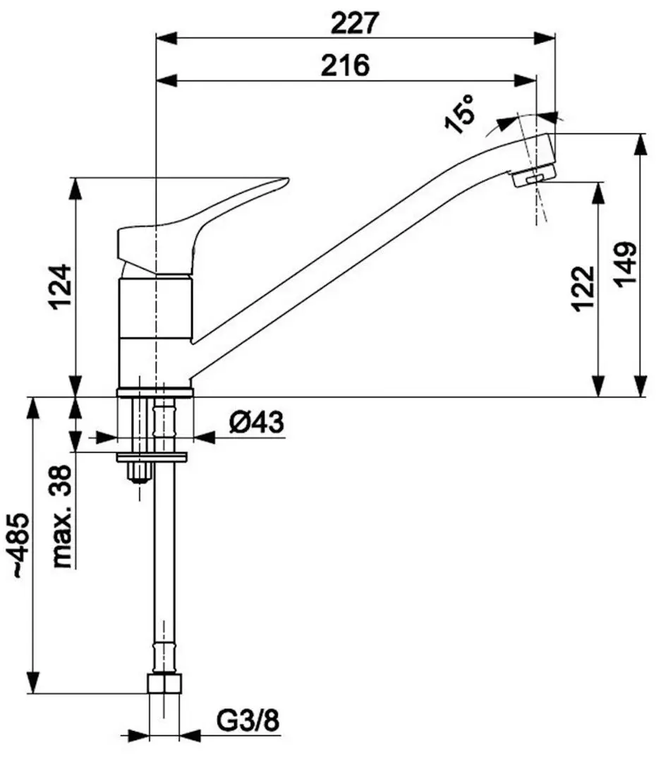 Baterie pentru chiuveta KFA Armatura Morris 5243-915-00 (Chrome)