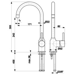 Baterie pentru chiuveta KFA Armatura Neda 5823-915-00 (Chrome) Thumb