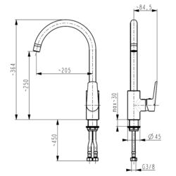 Baterie pentru chiuveta KFA Armatura Onyks 6513-915-00 (Chrome) Thumb