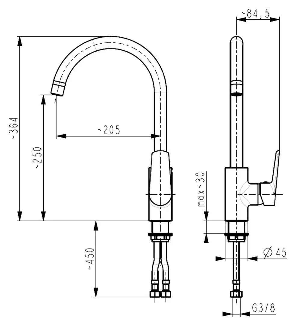 Baterie pentru chiuveta KFA Armatura Onyks 6513-915-00 (Chrome)