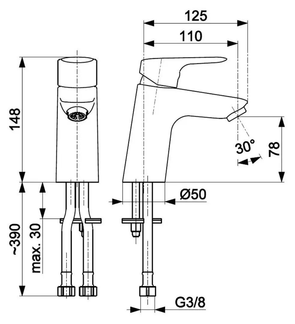 Смеситель для умывальника KFA Armatura Abasha 5232-815-00 (Chrome)