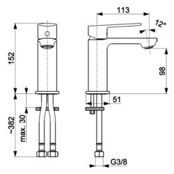 Смеситель для умывальника KFA Armatura Agat 4422-815-00 (Chrome) Thumb