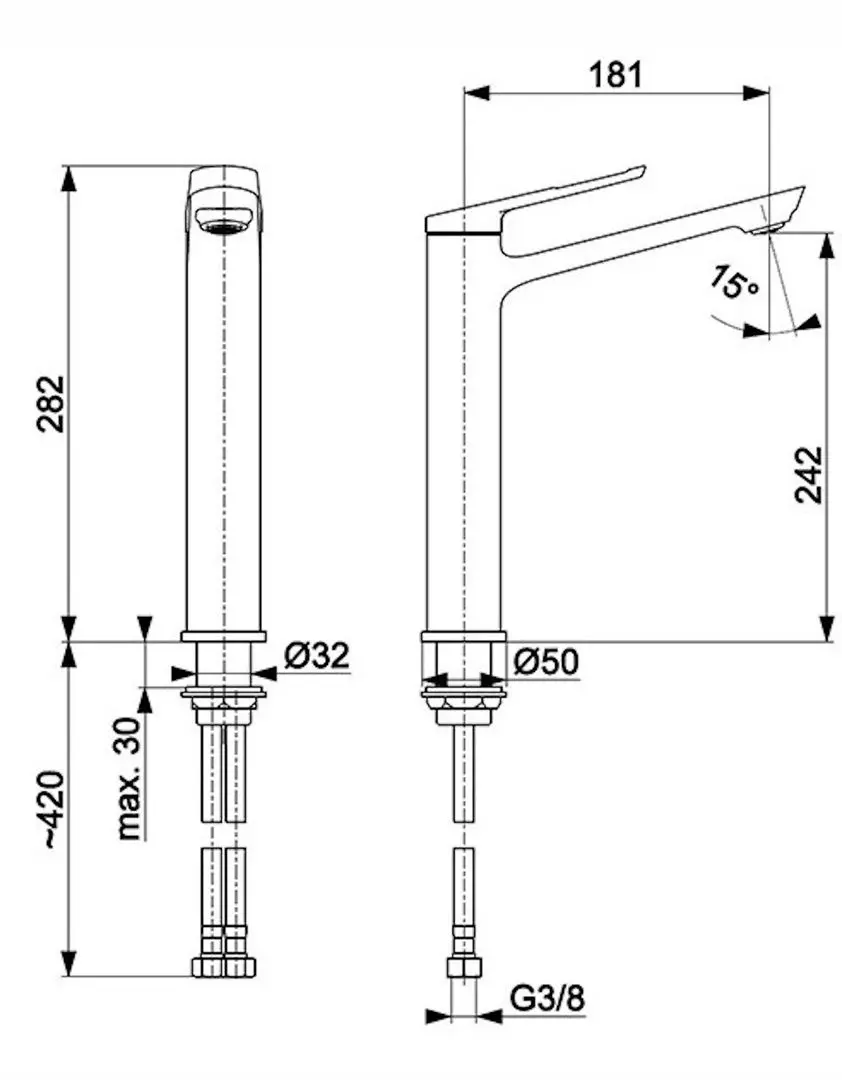 Смеситель для умывальника KFA Armatura Amazonit 4622-613-00 (Chrome)