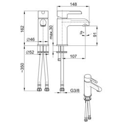 Смеситель для умывальника KFA Armatura Angelit 4722-815-00 (White/Chrome) Thumb