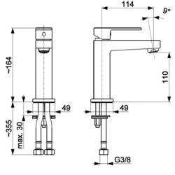 Baterie pentru lavoar KFA Armatura Logon 5132-815-00 (Chrome) Thumb