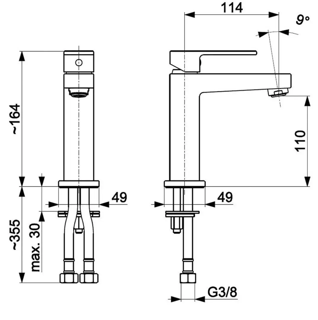 Baterie pentru lavoar KFA Armatura Logon 5132-815-00 (Chrome)