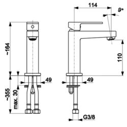 Смеситель для умывальника KFA Armatura Logon 5132-815-81 (Black) Thumb