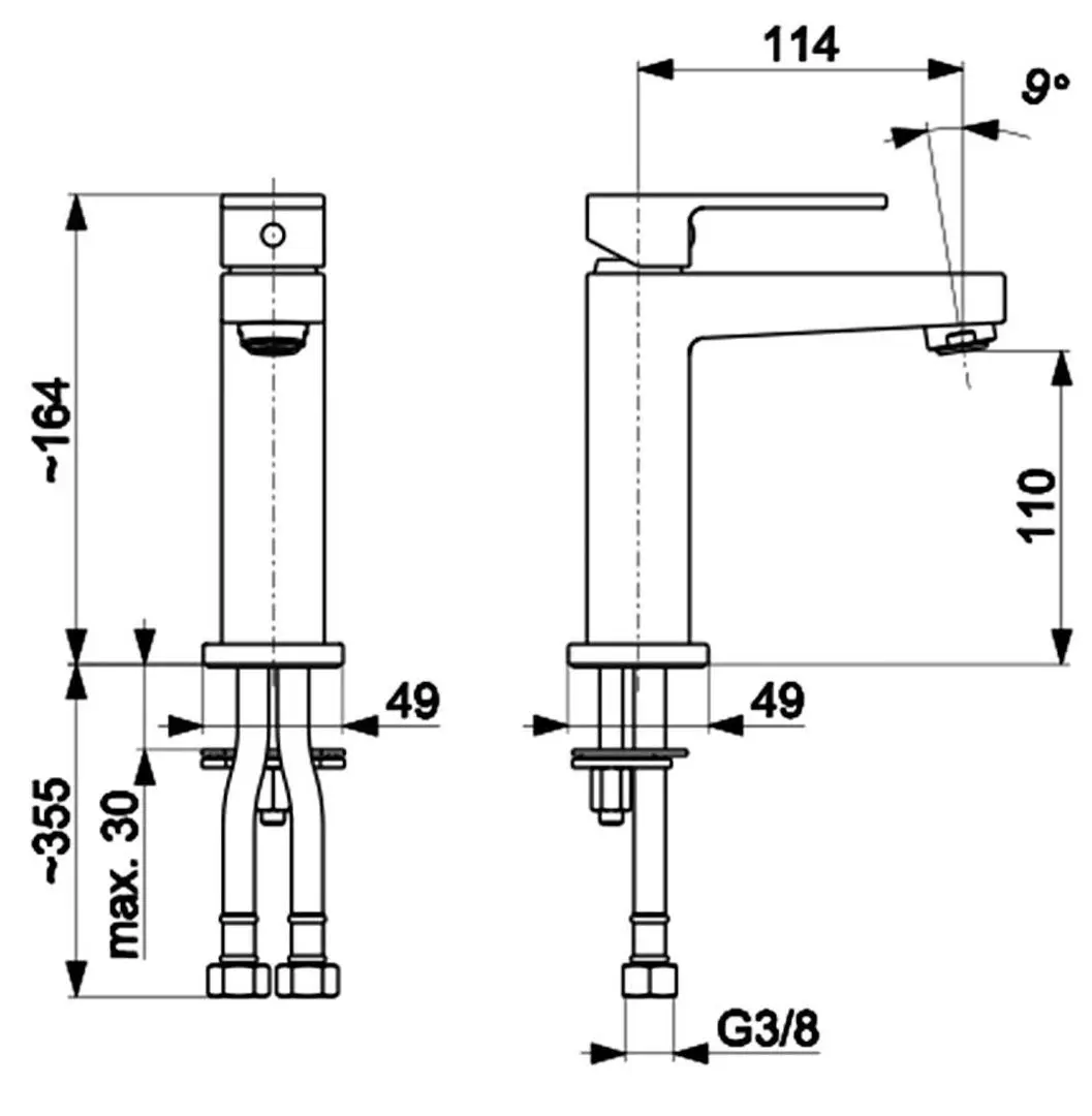 Смеситель для умывальника KFA Armatura Logon 5132-815-81 (Black)