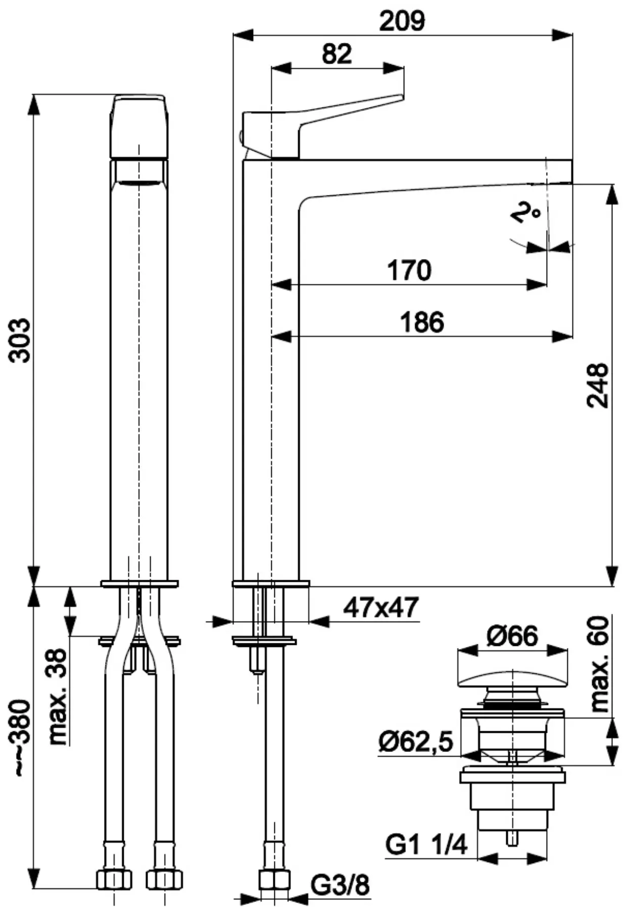 Baterie pentru lavoar KFA Armatura Malaga 4522-712-00 (Chrome)