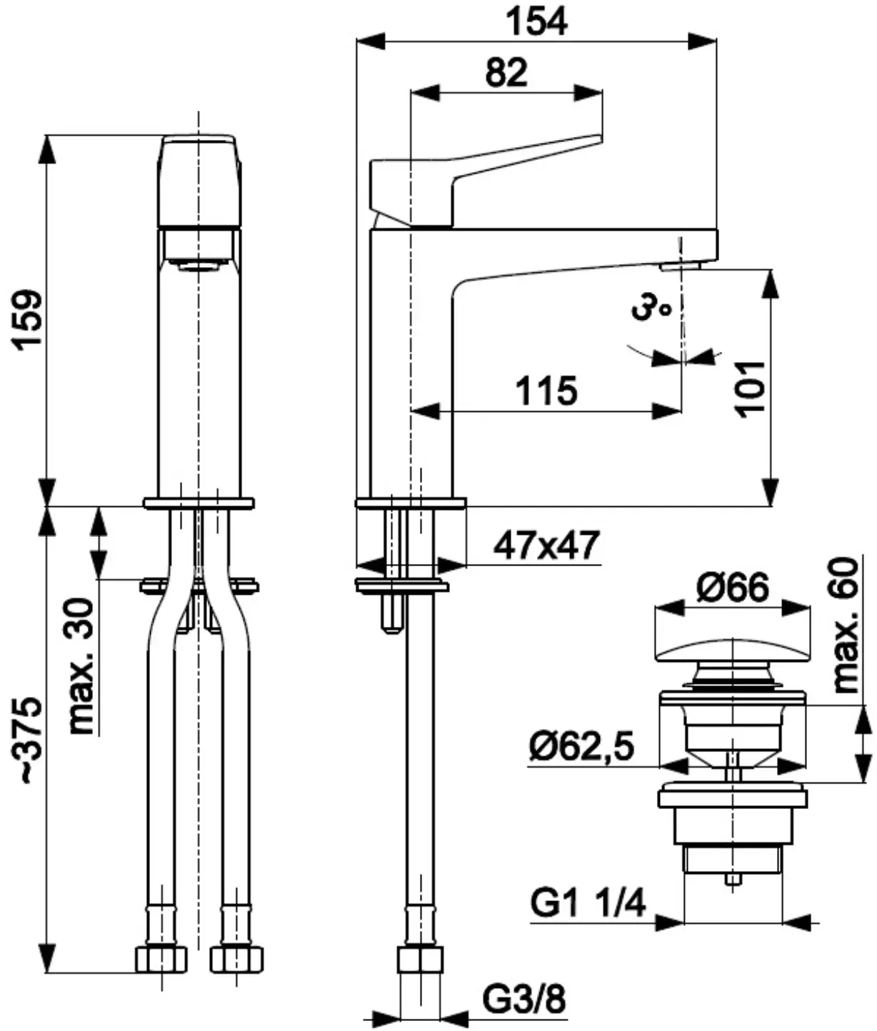Baterie pentru lavoar KFA Armatura Malaga 4522-815-00 (Chrome)