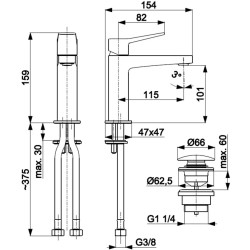 Baterie pentru lavoar KFA Armatura Malaga 4522-815-44 (White) Thumb