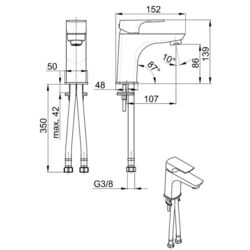 Смеситель для умывальника KFA Armatura Mokait 5532-815-00 (Chrome) Thumb