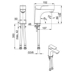 Baterie pentru lavoar KFA Armatura Mokait 5532-815-81 (Black) Thumb