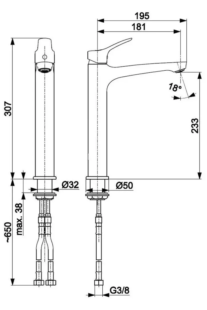 Baterie pentru lavoar KFA Armatura Morris 5242-712-00 (Chrome)