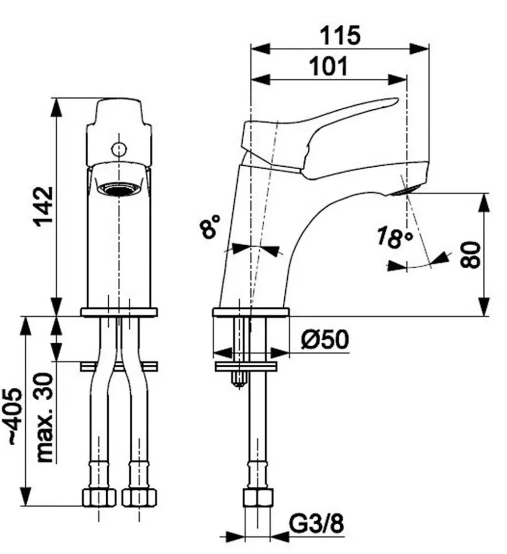Baterie pentru lavoar KFA Armatura Morris 5242-815-00 (Chrome)
