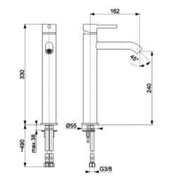 Смеситель для умывальника KFA Armatura Moza 5032-612-31 (Gold Matte) Thumb