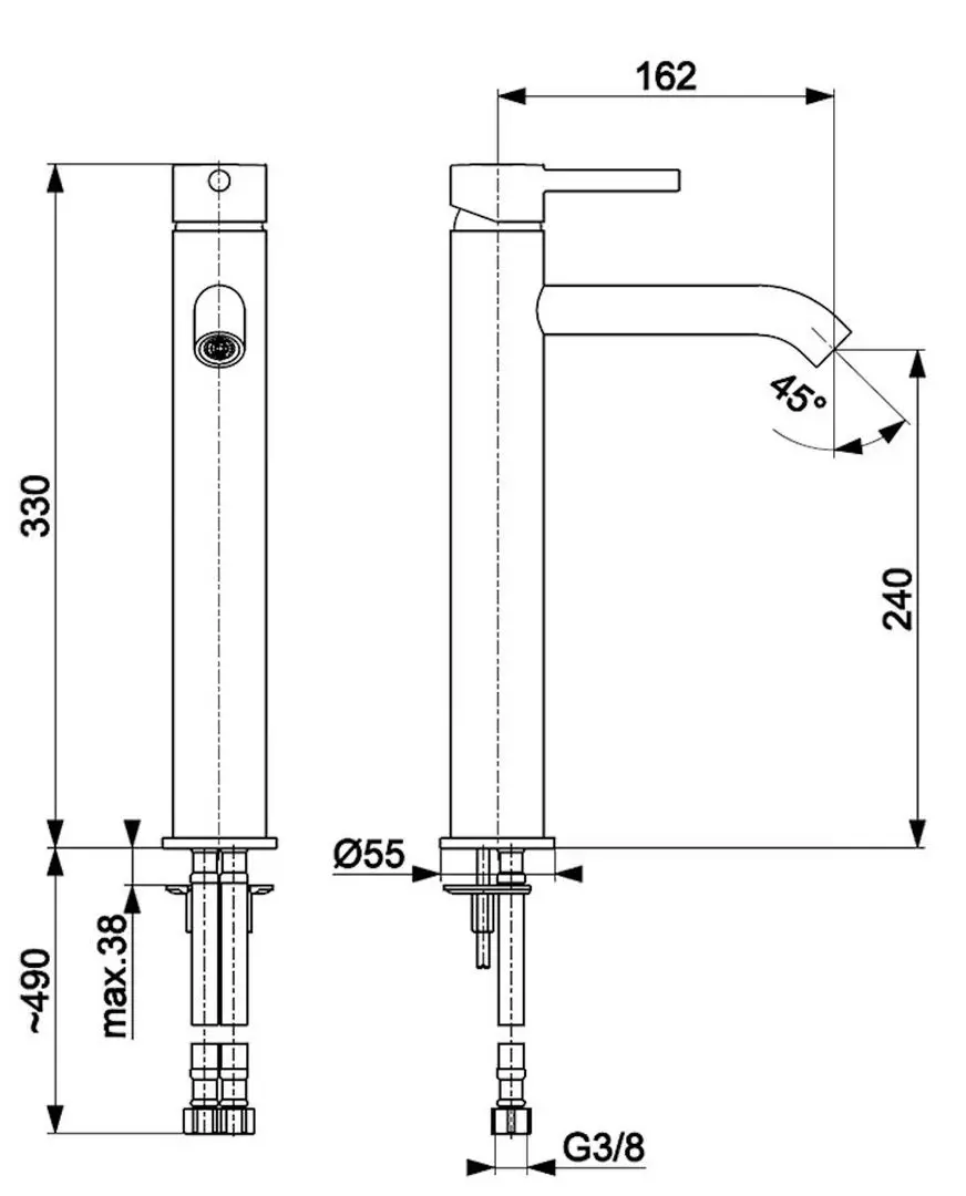 Смеситель для умывальника KFA Armatura Moza 5032-612-31 (Gold Matte)