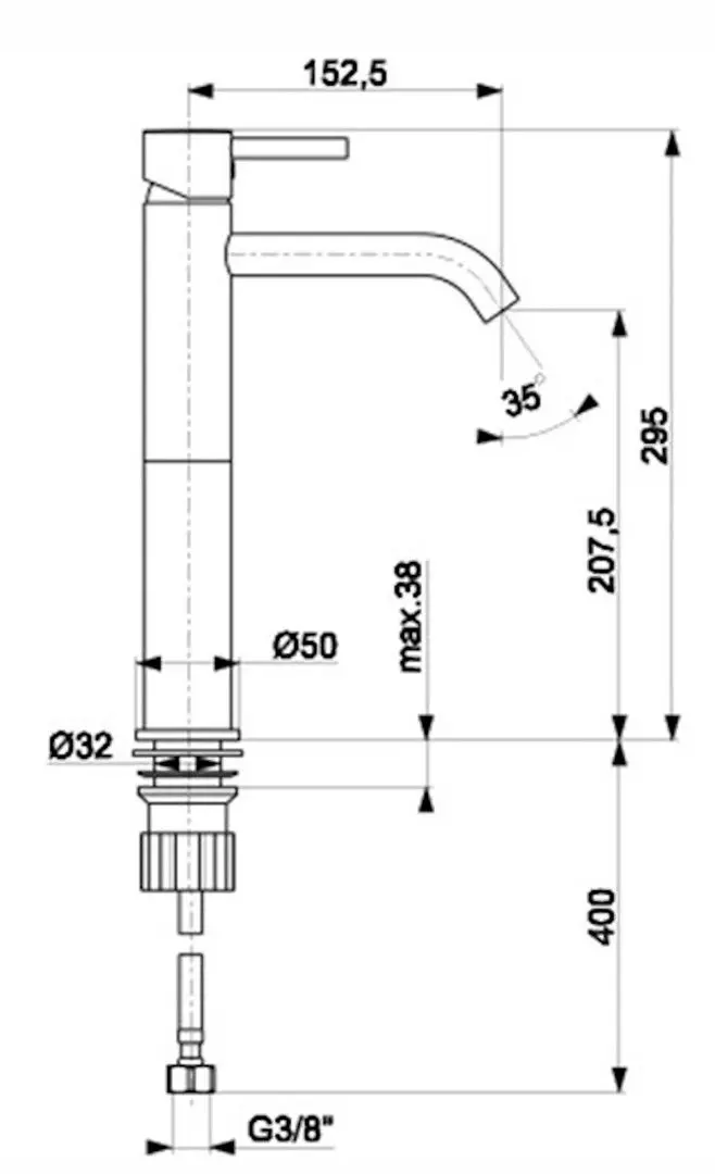 Baterie pentru lavoar KFA Armatura Neda 5822-612-00 (Chrome)