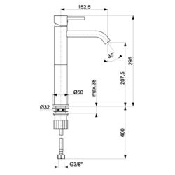 Смеситель для умывальника KFA Armatura Neda 5822-612-81 (Black) Thumb
