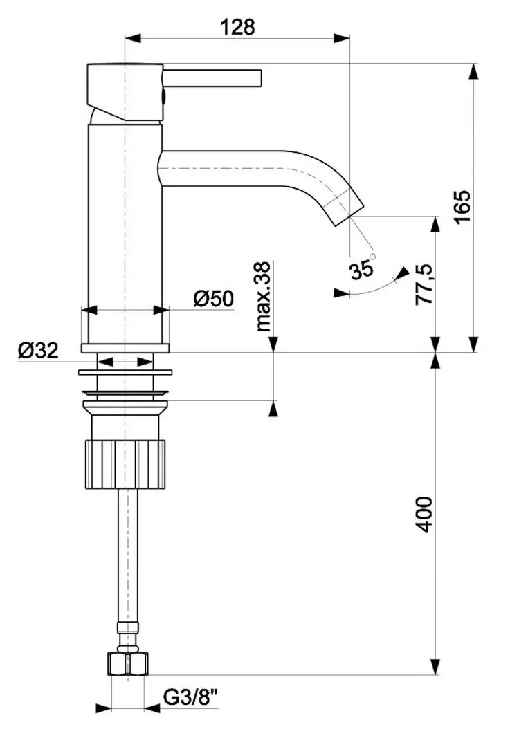 Смеситель для умывальника KFA Armatura Neda 5822-815-81 (Black)