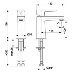 Смеситель для умывальника KFA Armatura Neon 5222-813-00 (Chrome) Thumb