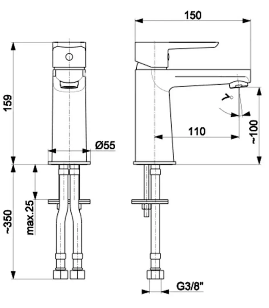 Смеситель для умывальника KFA Armatura Neon 5222-813-00 (Chrome)