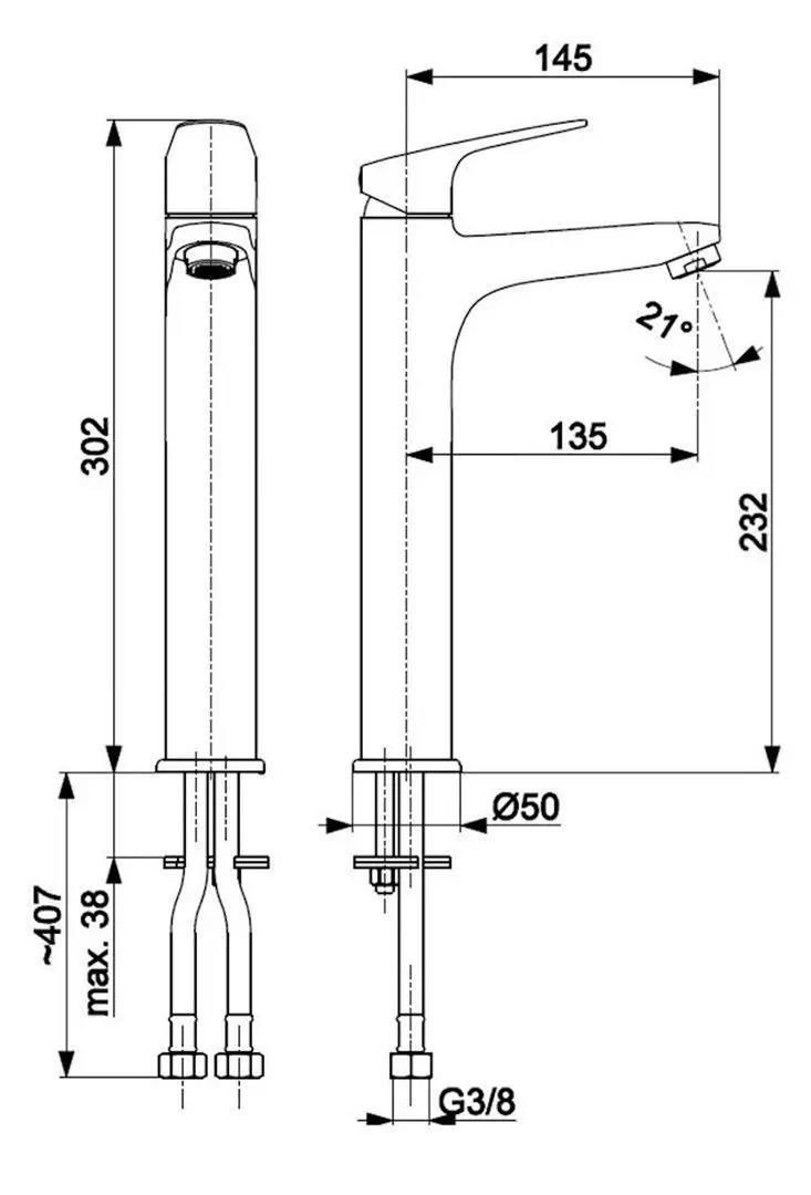 Смеситель для умывальника KFA Armatura Otava 5552-712-81 (Black)