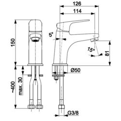 Baterie pentru lavoar KFA Armatura Otava 5552-815-00 (Chrome) Thumb
