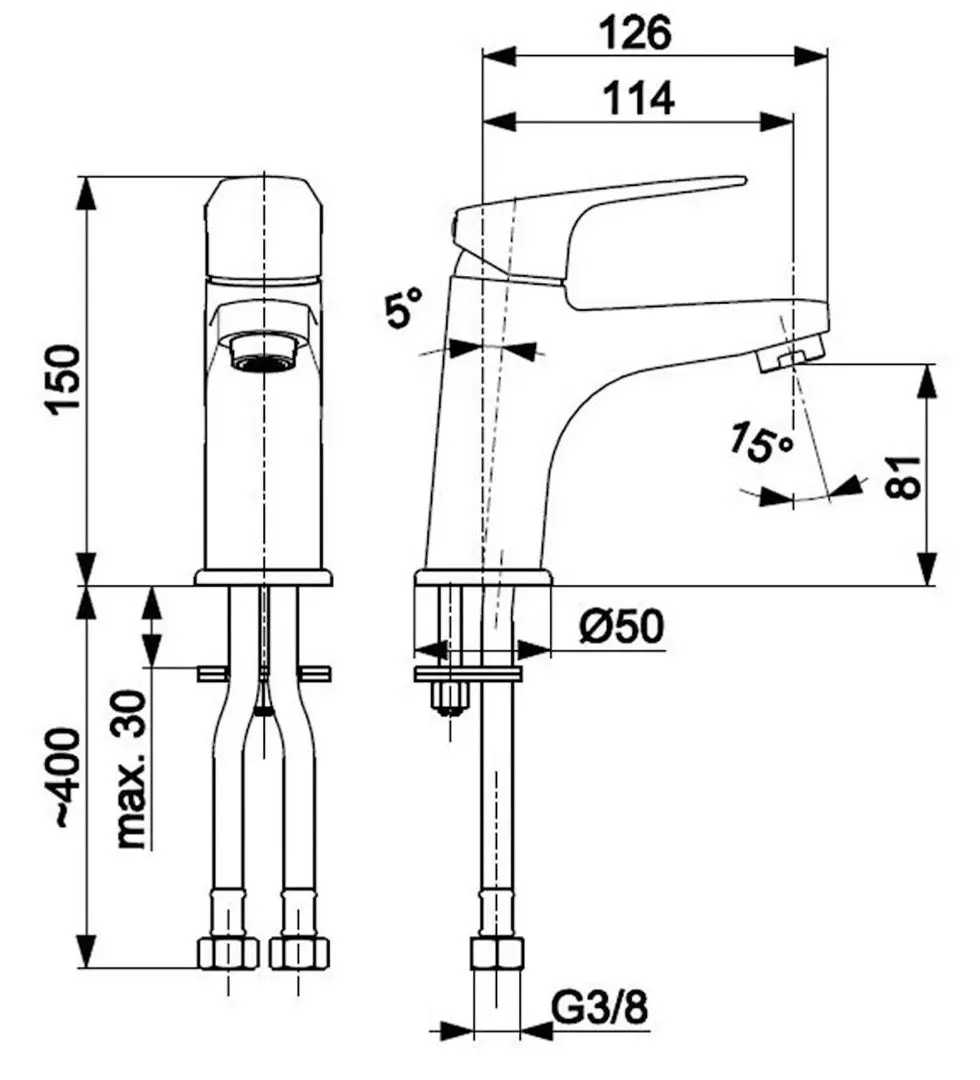 Baterie pentru lavoar KFA Armatura Otava 5552-815-00 (Chrome)