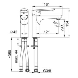 Смеситель для умывальника KFA Armatura Tanzanit 5022-815-00 (Chrome) Thumb