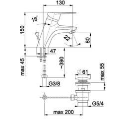 Смеситель для умывальника KFA Armatura Topaz 4012-815-00 (Chrome) Thumb