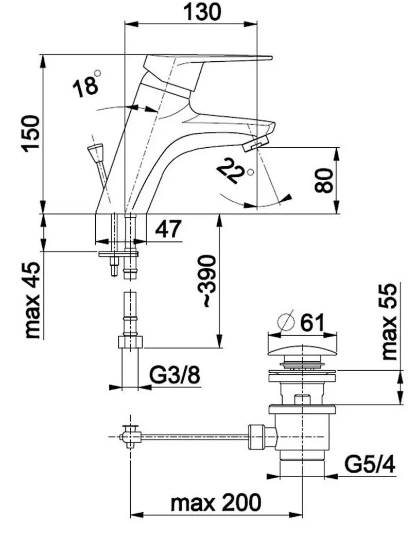 Смеситель для умывальника KFA Armatura Topaz 4012-815-00 (Chrome)