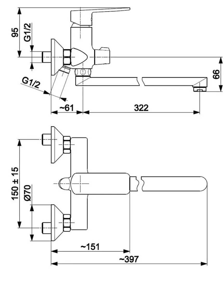 Baterie pentru cada si dus KFA Armatura Agat 4428-715-00 (Chrome)